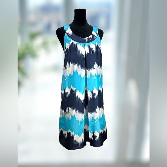 NWT CLUB MONACO 100% Silk Retro Shift Midi Dress Size 8 - Picture 5 of 13